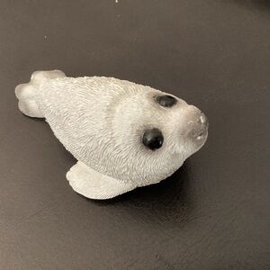 Vintage Don James Harp Seal Stone Figurine Signed